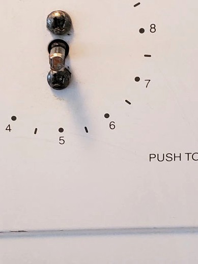 Stove control panel after kitchen detail cleaning